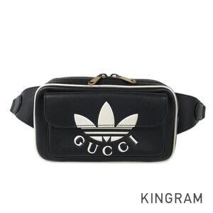 Gucci x adidas Trefoil belt bag black leather